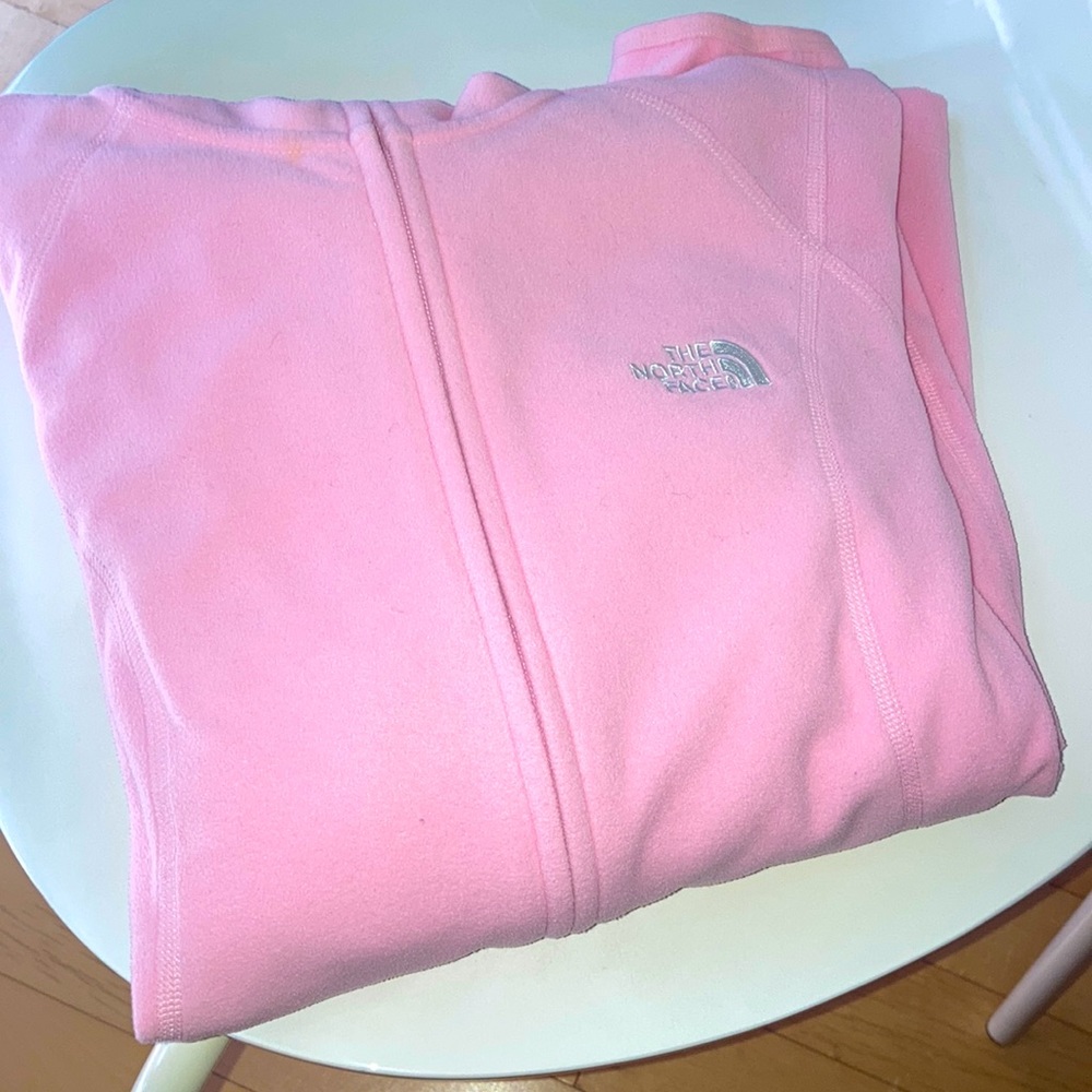 North Face Hooded Fleece - women’s medium in light pink